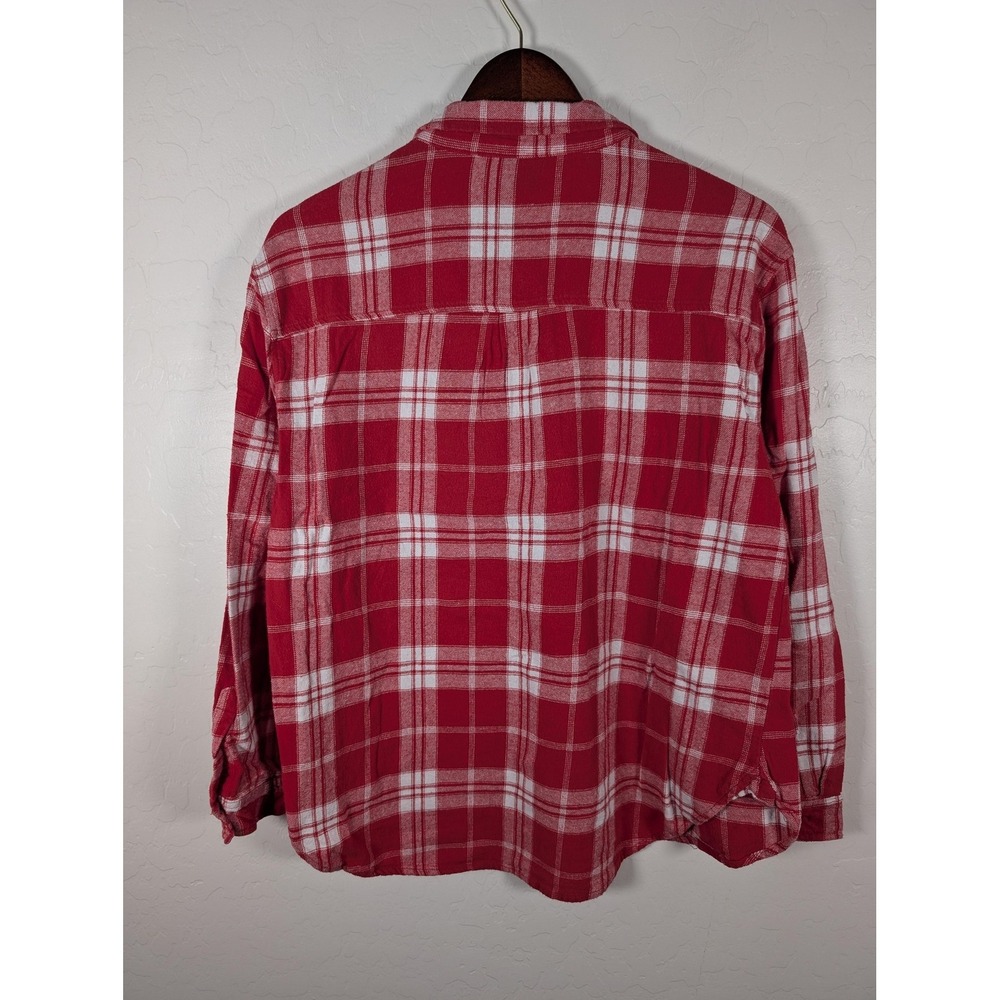Ohio State Buckeyes Shirt Womens Medium Red NCAA Football UG Apparel Flannel - Picture 7 of 13